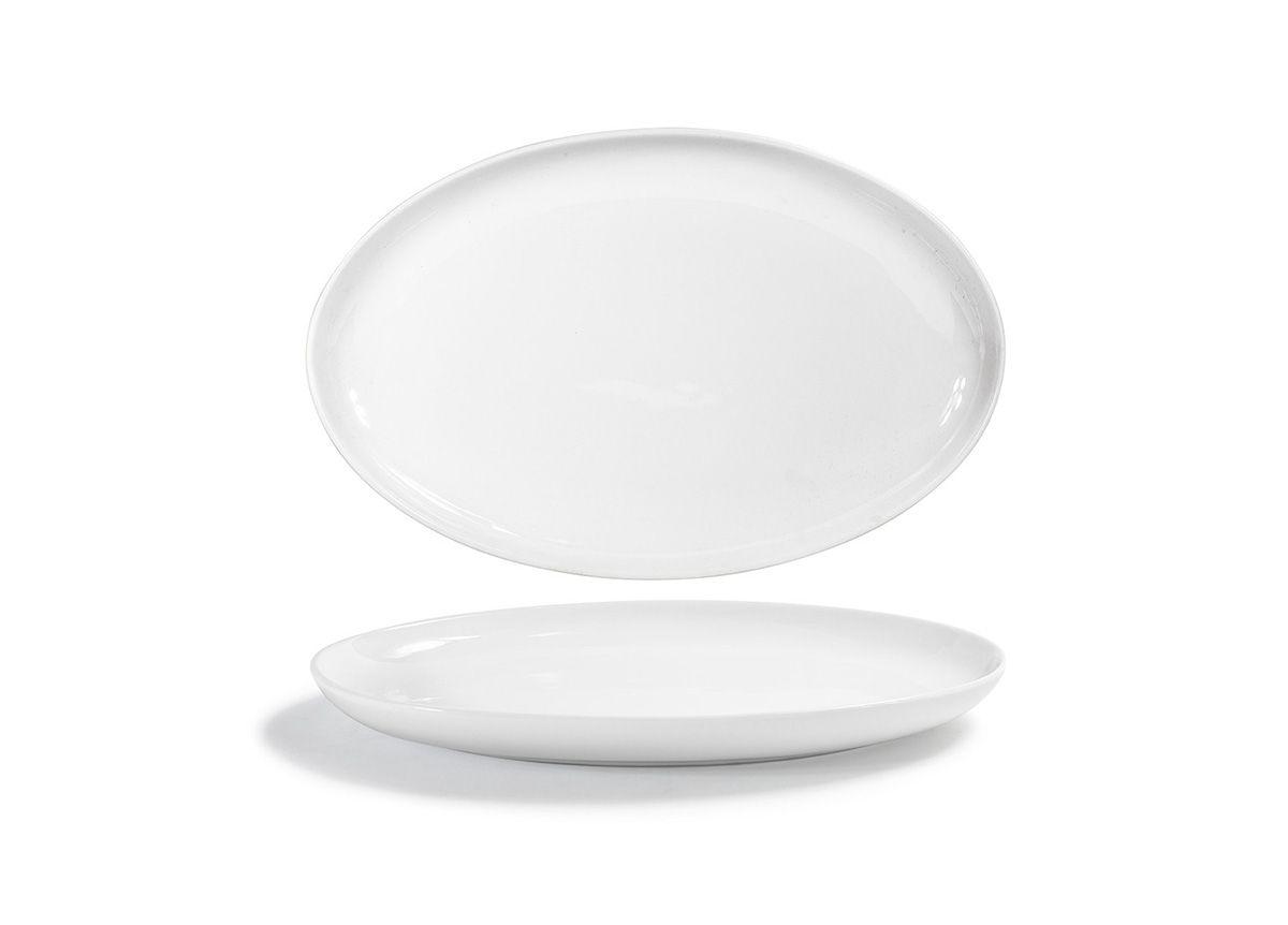 Harmony Platter 15X9.75X1.5 IN Porcelain Bright White Oval Coupe Style 4/Case