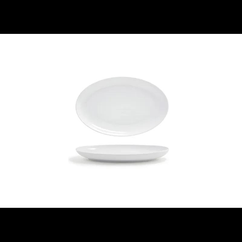 Harmony Plate 11.5X7.5X1.25 IN Porcelain Bright White Oval Coupe Style 4/Case
