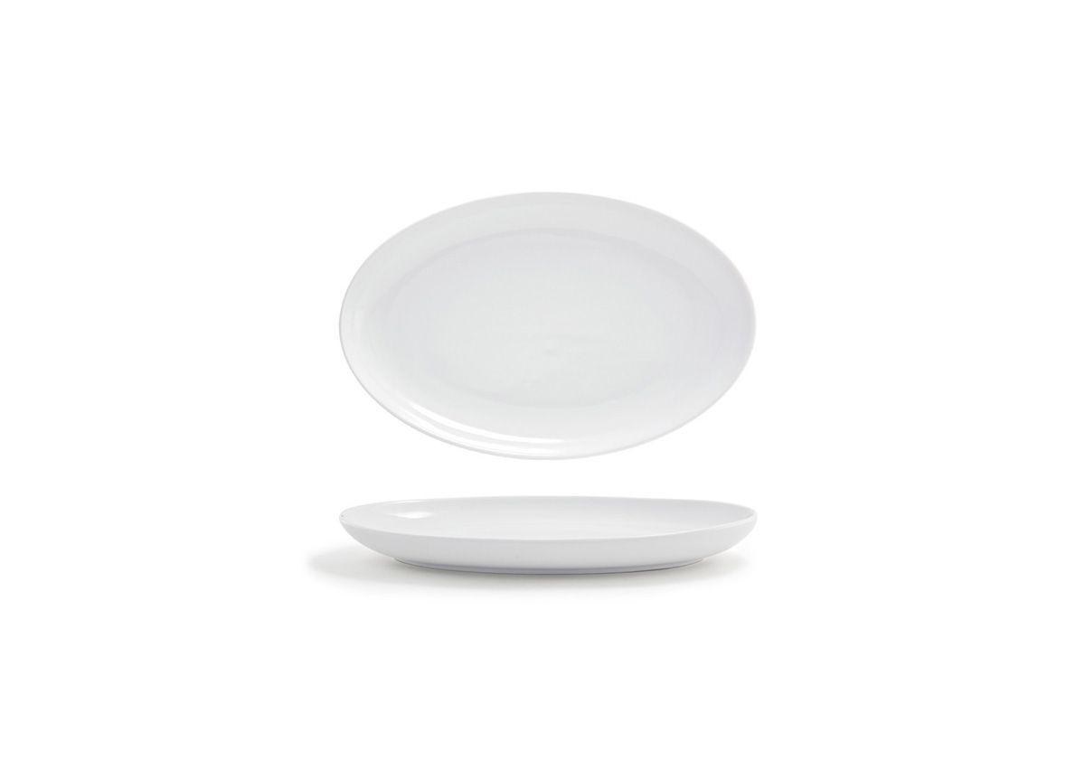 Harmony Plate 11.5X7.5X1.25 IN Porcelain Bright White Oval Coupe Style 4/Case
