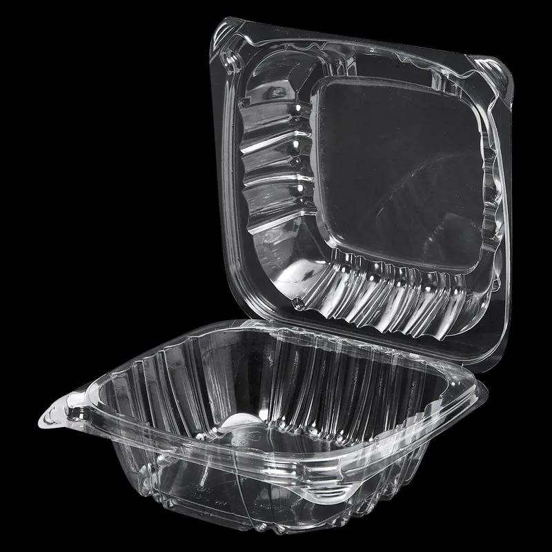 Victoria Bay Sandwich Take-Out Container Hinged 5X5 IN PS Clear Square Lock 125 Count/Pack 3 Packs/Case 375 Count/Case