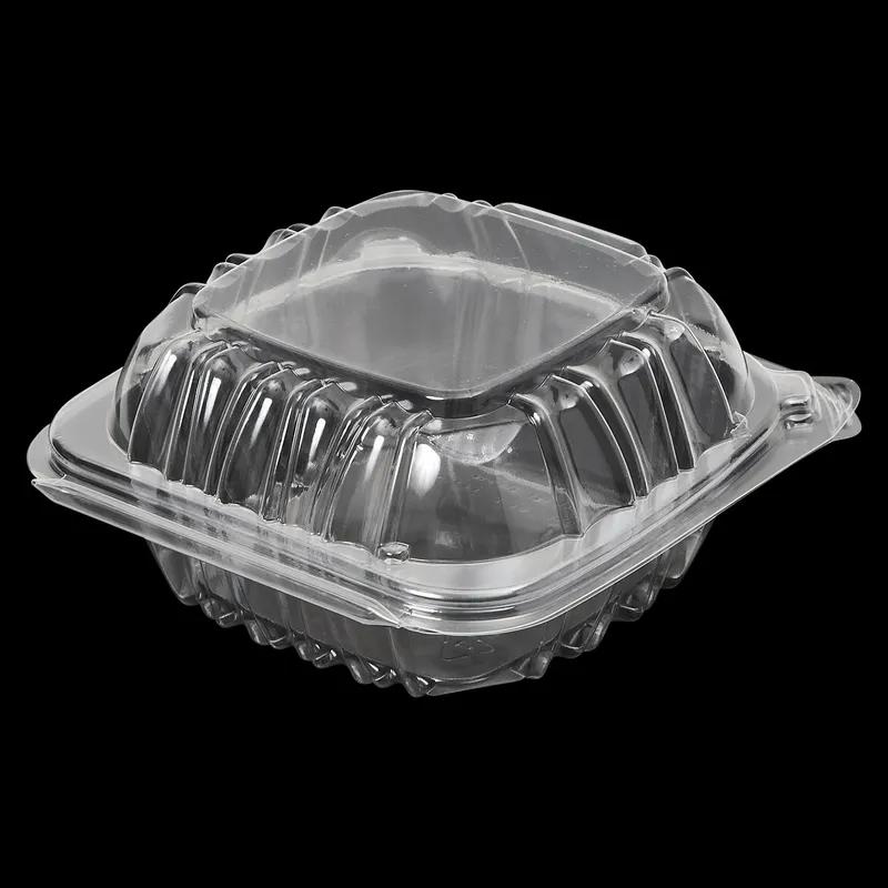 Victoria Bay Sandwich Take-Out Container Hinged 5X5 IN PS Clear Square Lock 125 Count/Pack 3 Packs/Case 375 Count/Case