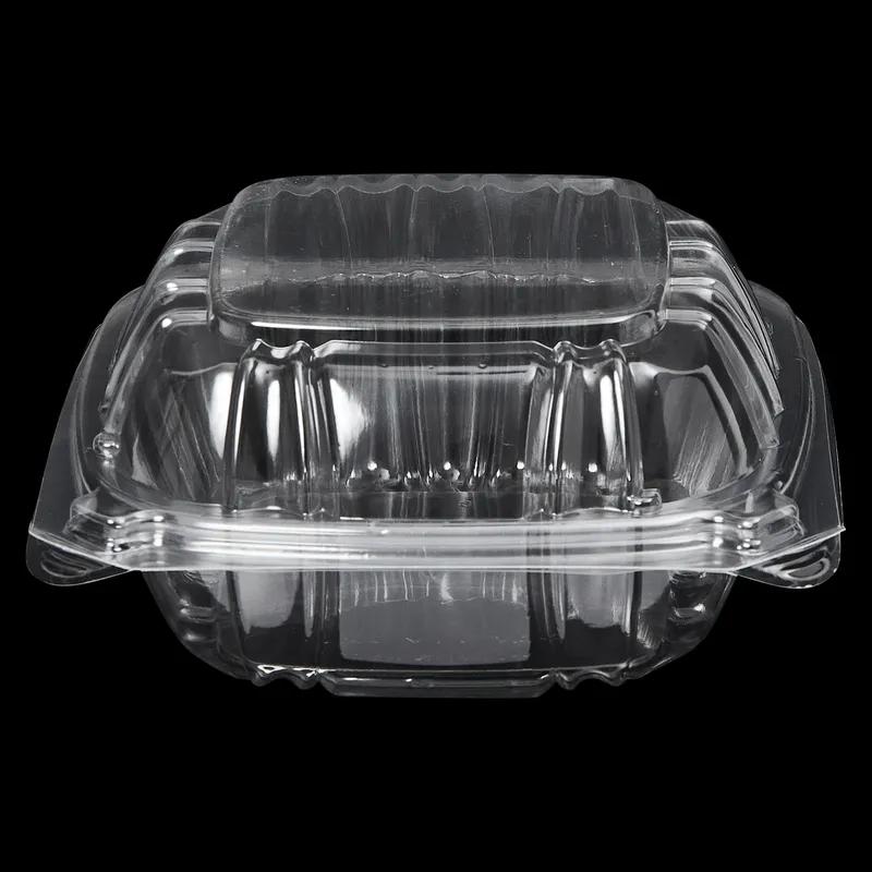 Victoria Bay Sandwich Take-Out Container Hinged 5X5 IN PS Clear Square Lock 125 Count/Pack 3 Packs/Case 375 Count/Case
