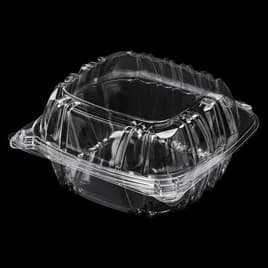 Victoria Bay Sandwich Take-Out Container Hinged 6X6 IN PS Clear Square Lock 125 Count/Pack 4 Packs/Case 500 Count/Case