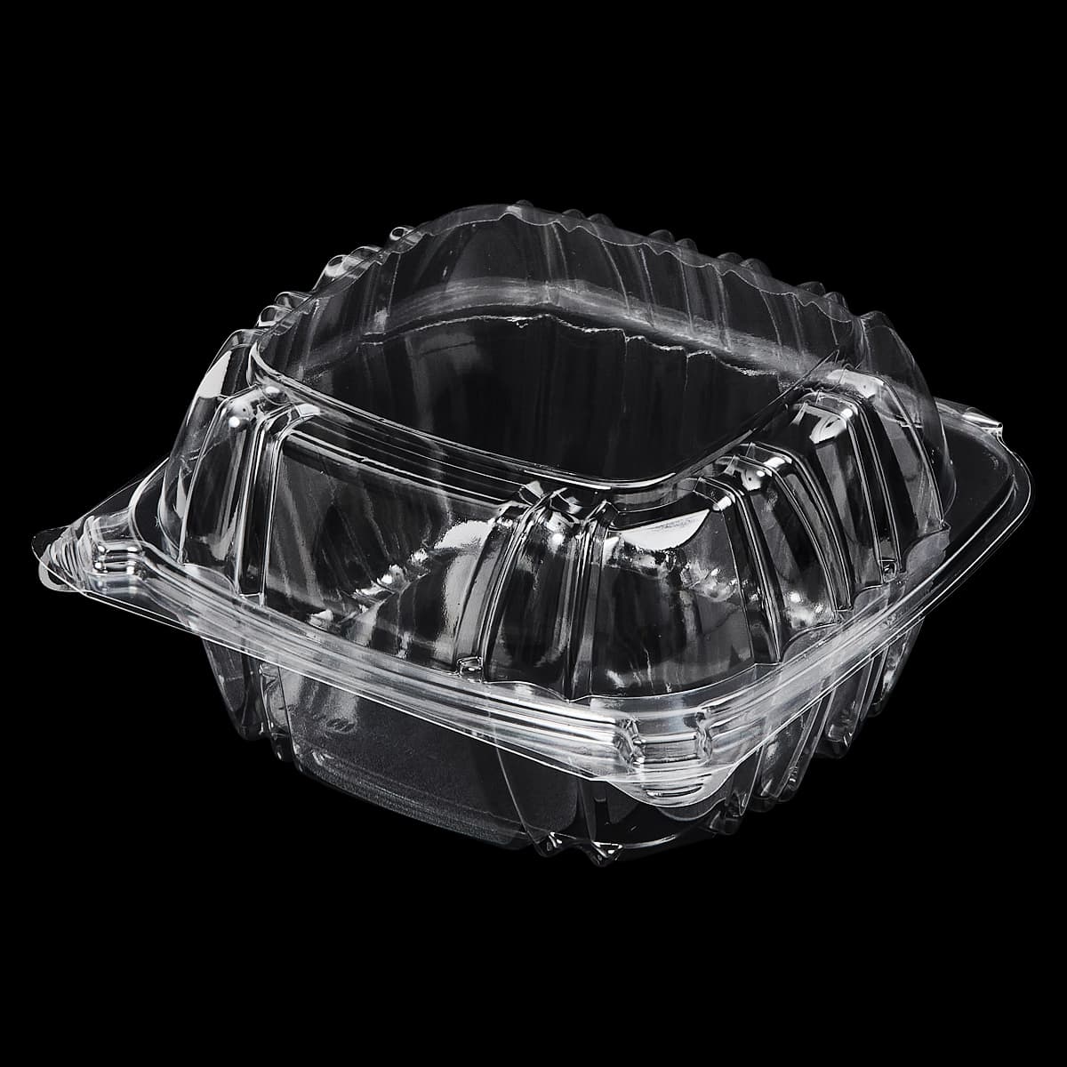 Victoria Bay Sandwich Take-Out Container Hinged 6X6 IN PS Clear Square Lock 125 Count/Pack 4 Packs/Case 500 Count/Case