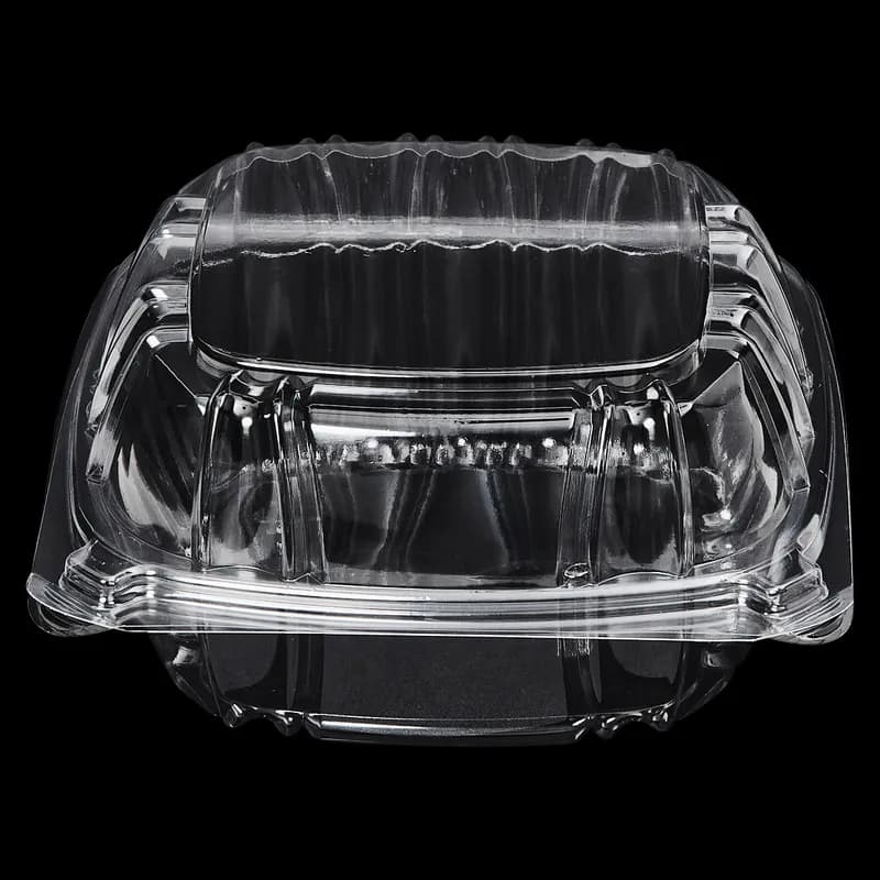 Victoria Bay Sandwich Take-Out Container Hinged 6X6 IN PS Clear Square Lock 125 Count/Pack 4 Packs/Case 500 Count/Case