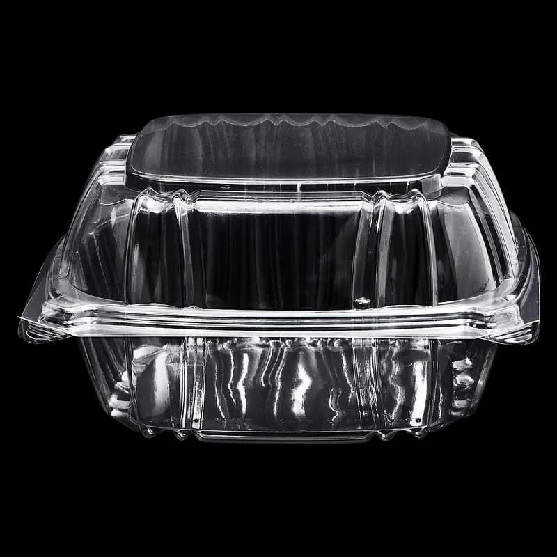 Victoria Bay Sandwich Take-Out Container Hinged 6X6 IN PS Clear Square Lock 125 Count/Pack 4 Packs/Case 500 Count/Case