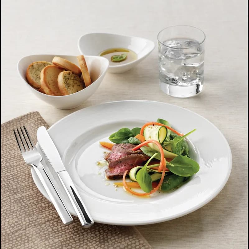 RESERVE BY LIBBEY Silk Plate 10.25 IN Porcelain White Wide Rim 12/Case