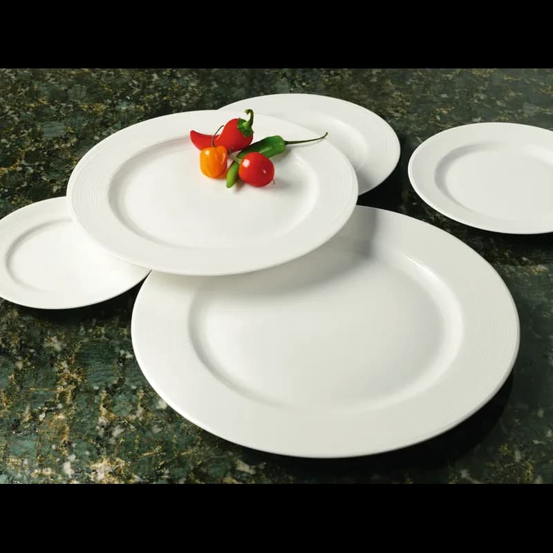 RESERVE BY LIBBEY Silk Plate 10.25 IN Porcelain White Wide Rim 12/Case