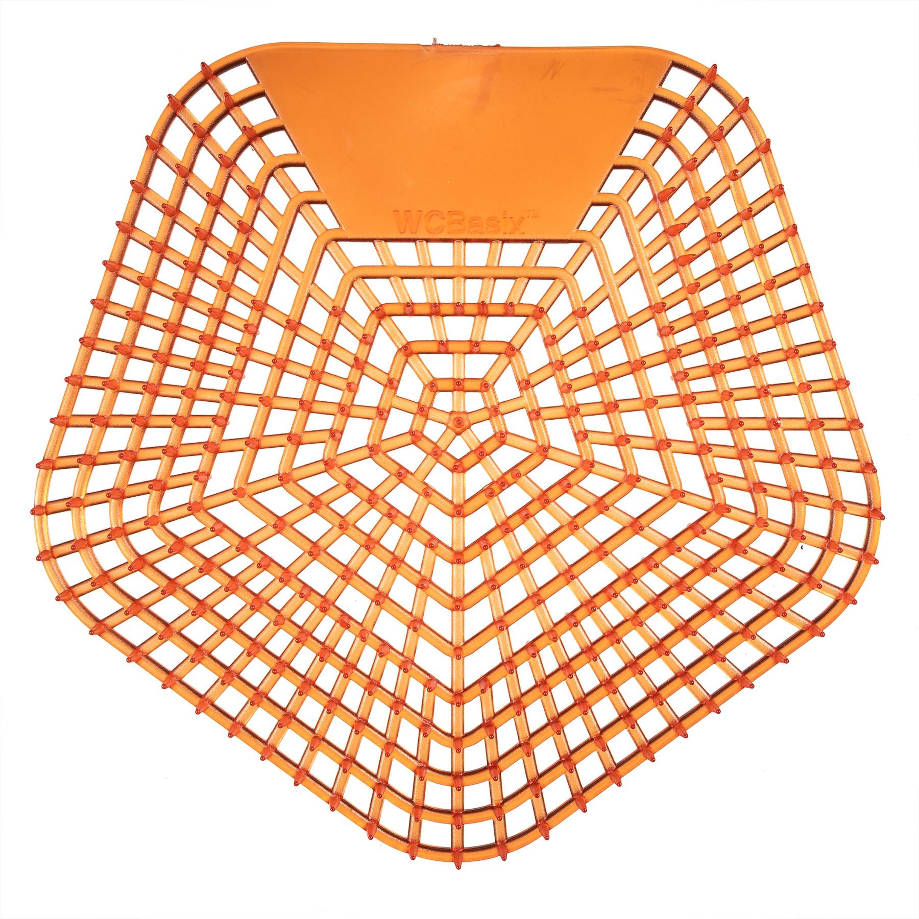WCBasix Urinal Screen Mango Mist Orange EVA 6.75X6.5X0.75 IN 30-Day Air Care System 10/Case