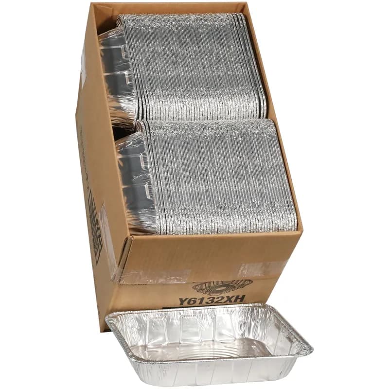 Steam Table Pan 1/2 Size 120 OZ 11.8X9.4X2.6 IN Aluminum Silver 100/Case