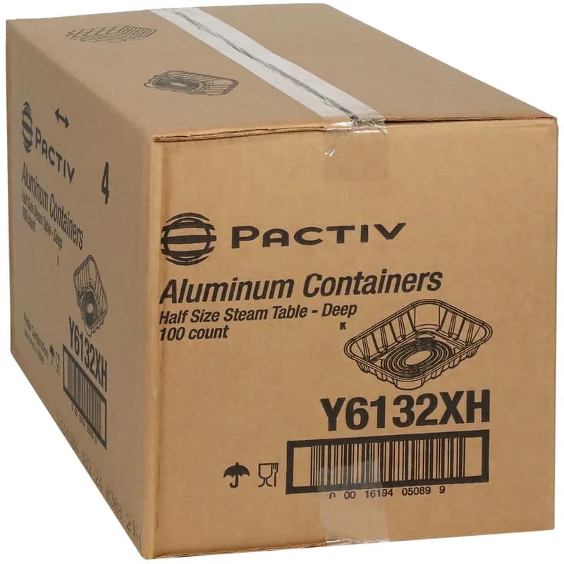 Steam Table Pan 1/2 Size 120 OZ 11.8X9.4X2.6 IN Aluminum Silver 100/Case