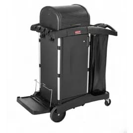 Executive Series™ Janitorial Cleaning Cart Black Plastic Executive With Doors & Hood High Security 1/Case