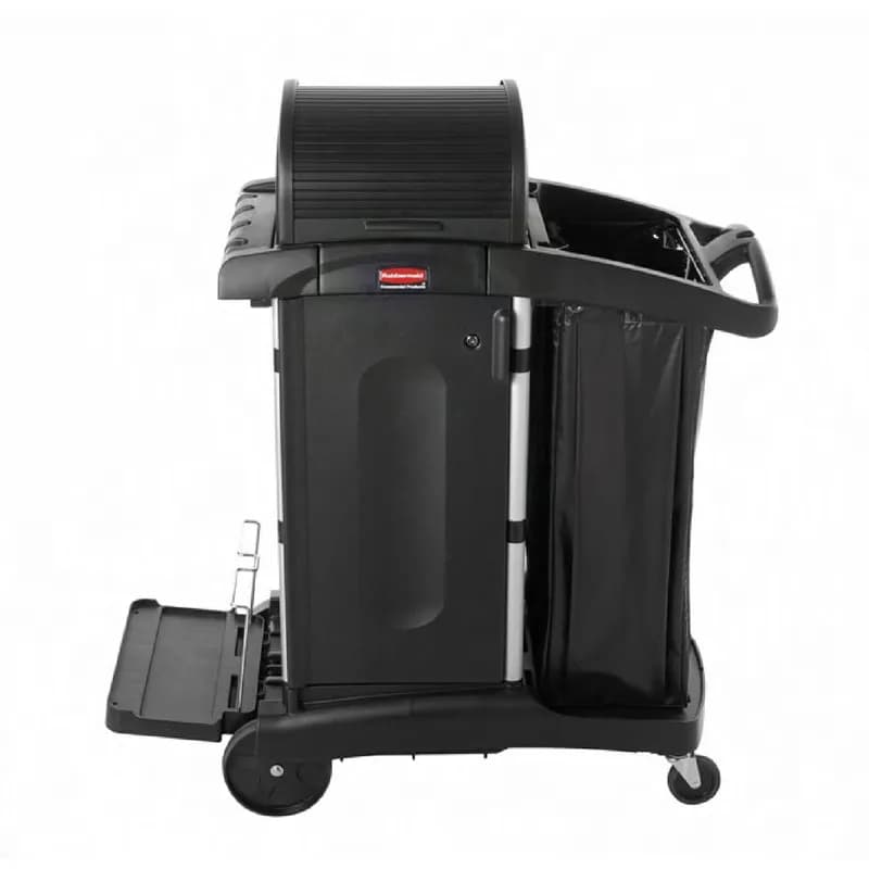 Executive Series™ Janitorial Cleaning Cart Black Plastic Executive With Doors & Hood High Security 1/Case