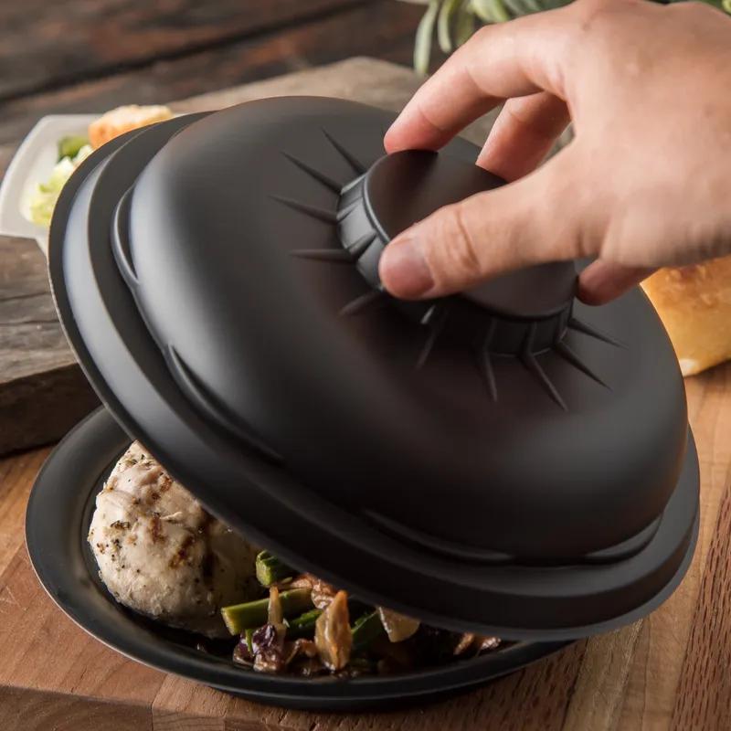 Lid Dome 8 IN PP Black For High Temperature Bowl 500/Case
