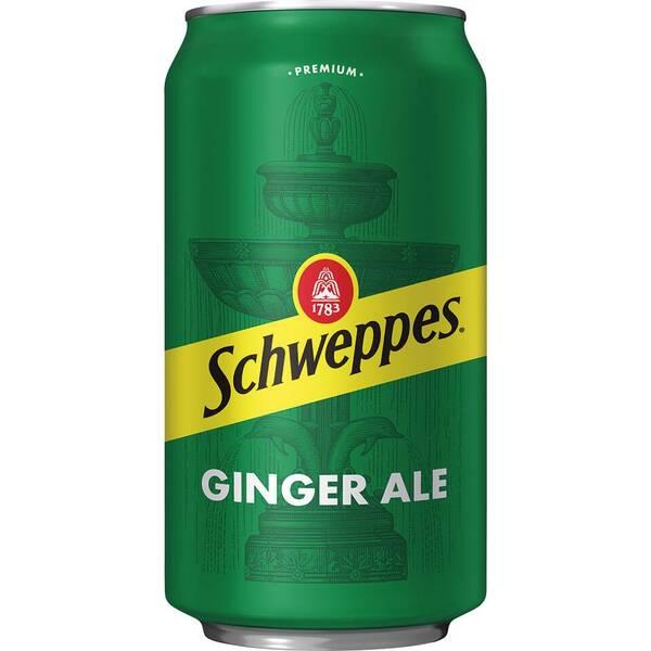 Schweppes Ginger Ale Beverage Soda 12 FLOZ 12/Case