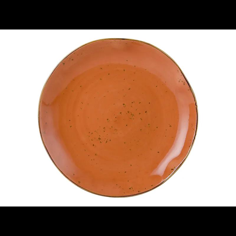 TuxTrendz Artisan Geode Plate 10.25 IN China Coral Round Fully Vitrified 12/Case