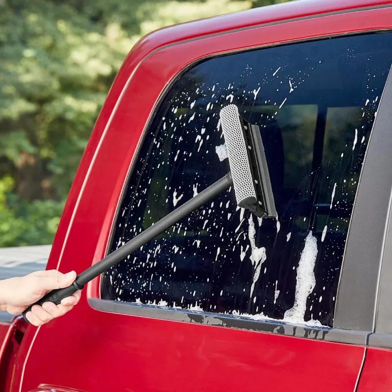 Lavex™ Automobile Window Squeegee Rubber Plastic Synthetic Mesh Scrubber With Handle With 20IN Handle 8IN Head 1/Each