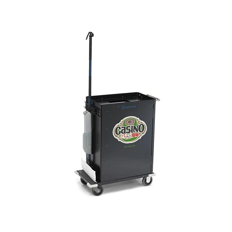 Casino Cart Powder Coated Metal With Door Caddy and Trash Can Separator 1/Each