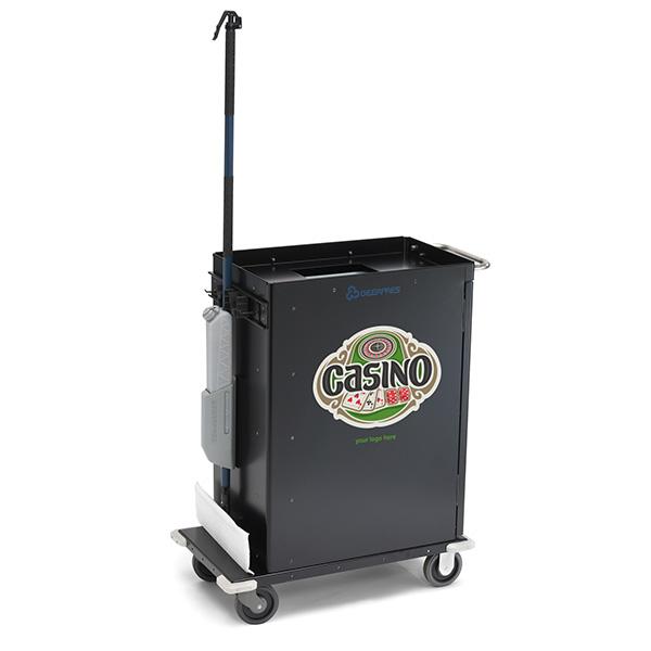Casino Cart Powder Coated Metal With Door Caddy and Trash Can Separator 1/Each