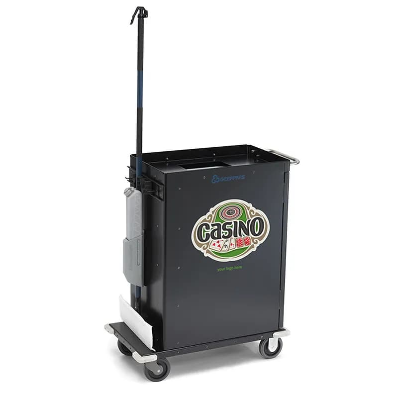 Casino Cart Powder Coated Metal With Door Caddy and Trash Can Separator 1/Each