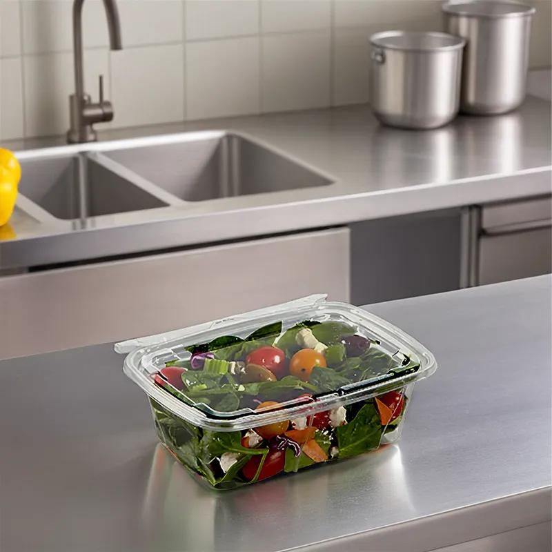 Food Container 24 OZ PET Clear Rectangle Tamper-Evident 24 Cases/Pallet