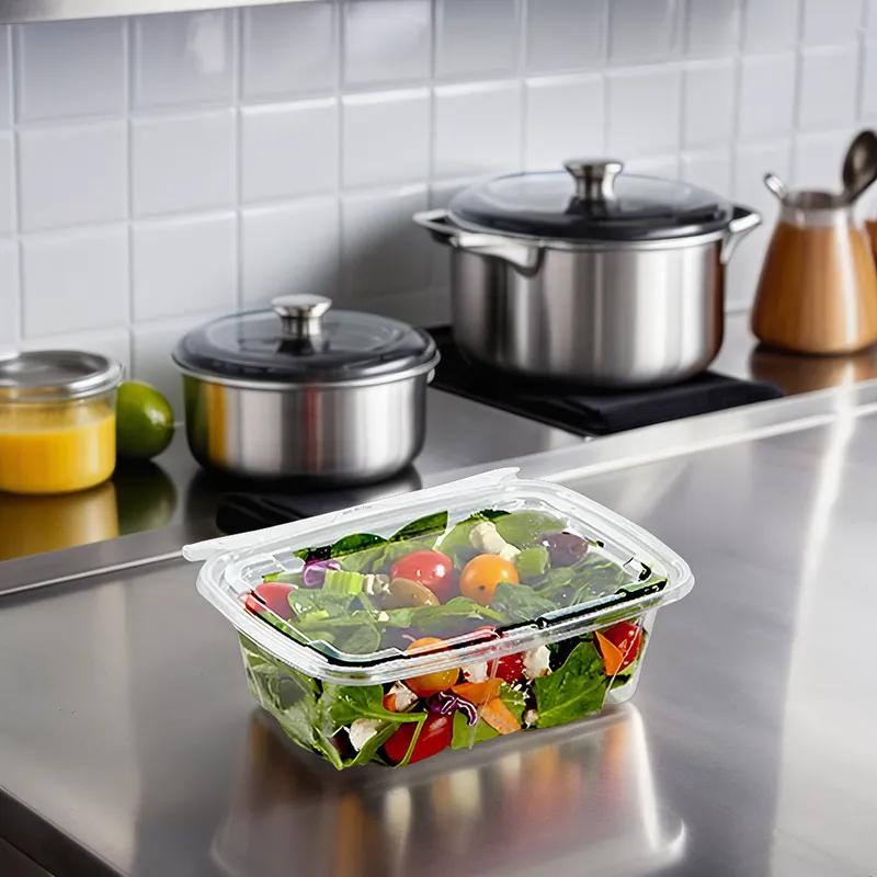 Food Container 24 OZ PET Clear Rectangle Tamper-Evident 24 Cases/Pallet