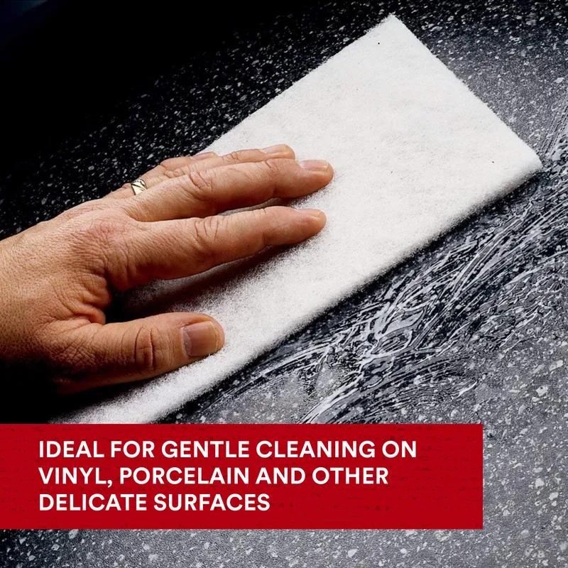 Scotch-Brite™ 7445 Hand Pad 9X6 IN Synthetic Fiber White Cleansing 60/Case