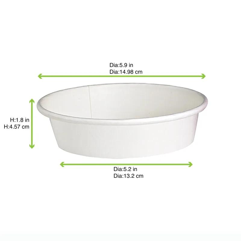 Food Container Base 16 OZ Paper White Round Grease Resistant 45 Count/Pack 8 Packs/Case 360 Count/Case