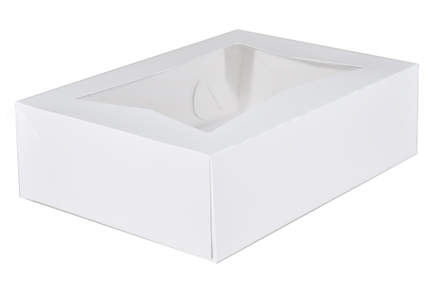 Bakery Box 14X10X4 IN White Automatic With Window 100/Case