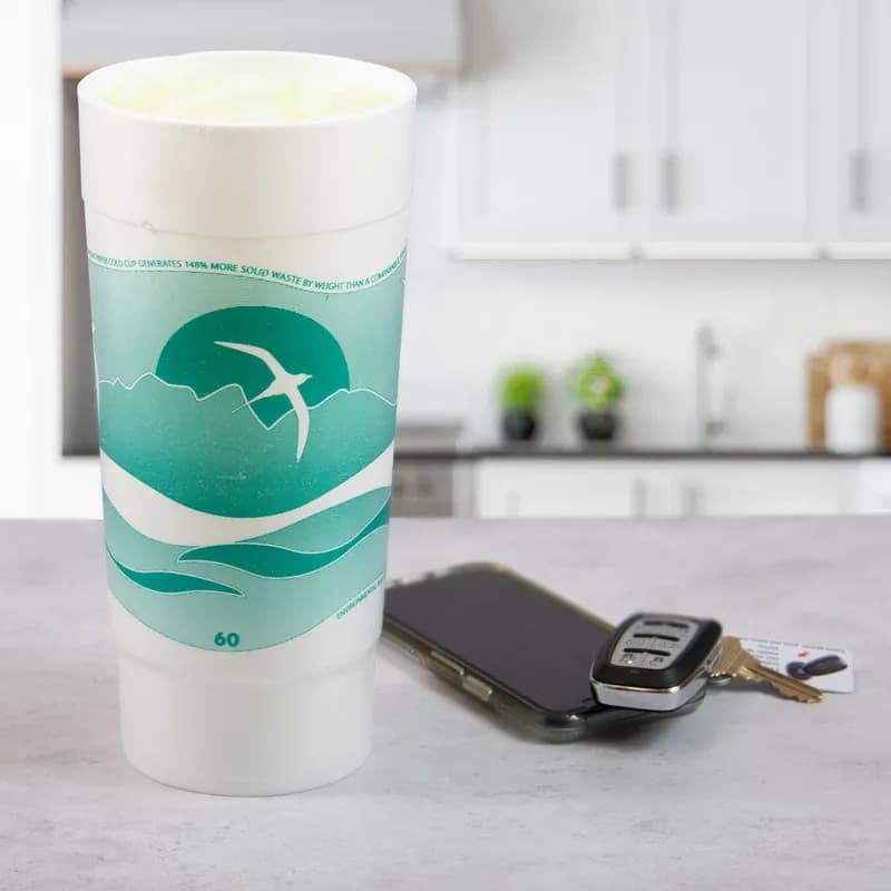 Dart® J Cup® 60 OZ EPS Multicolor Horizon® 8 Count/Pack 20 Packs/Case 160 Count/Case