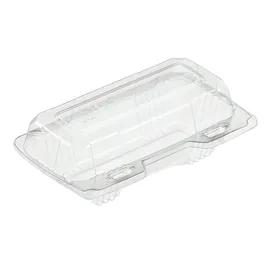 Polar Pak® Hot Dog Take-Out Container Hinged With Dome Lid 7X4X3 IN OPS Clear Rectangle Bar Lock 250/Case