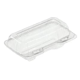Polar Pak® Hot Dog Take-Out Container Hinged With Dome Lid 7X4X3 IN OPS Clear Rectangle Bar Lock 250/Case
