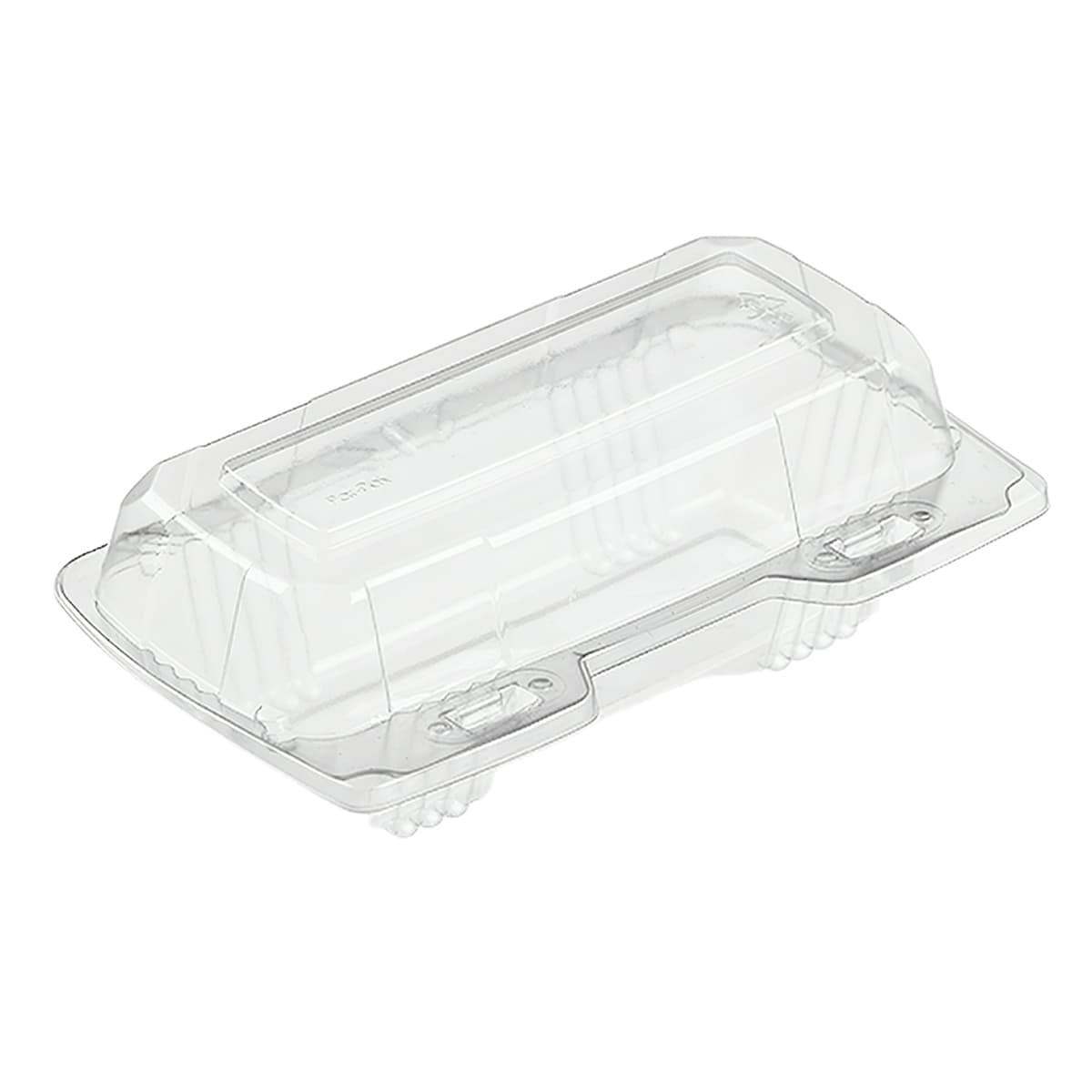 Polar Pak® Hot Dog Take-Out Container Hinged With Dome Lid 7X4X3 IN OPS Clear Rectangle Bar Lock 250/Case