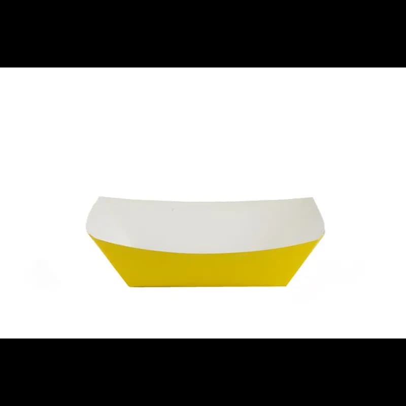 Food Tray 2 LB Paper Yellow Rectangle 1000/Case