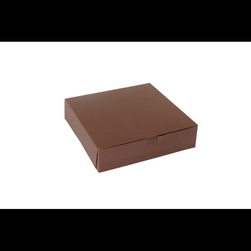 Bakery Box 10X10X2.5 IN Paperboard Chocolate Corner Lock 1-Piece 250/Case