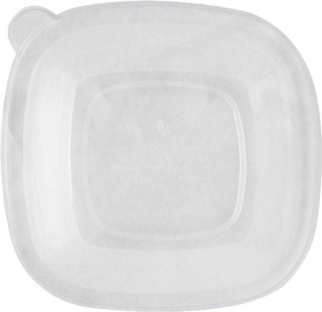 Lid Dome 8.8X8.8X1.4 IN 1 Compartment PLA Clear Square For 24-48 OZ Bowl Unhinged 200/Case
