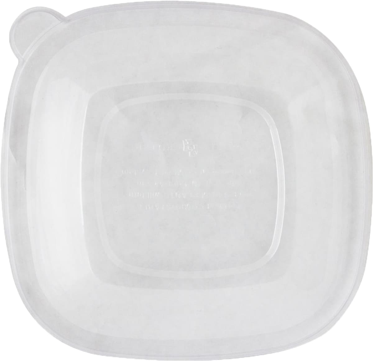 Lid Dome 8.8X8.8X1.4 IN 1 Compartment PLA Clear Square For 24-48 OZ Bowl Unhinged 200/Case