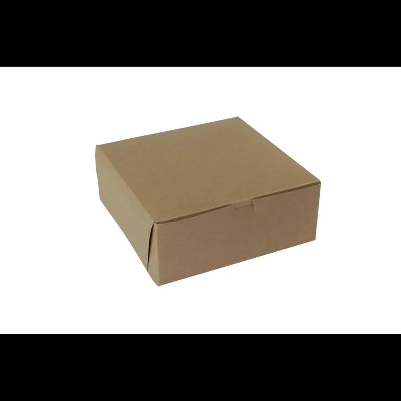 Bakery Box 10X10X4 IN Paperboard Kraft Corner Lock 1-Piece 100/Case