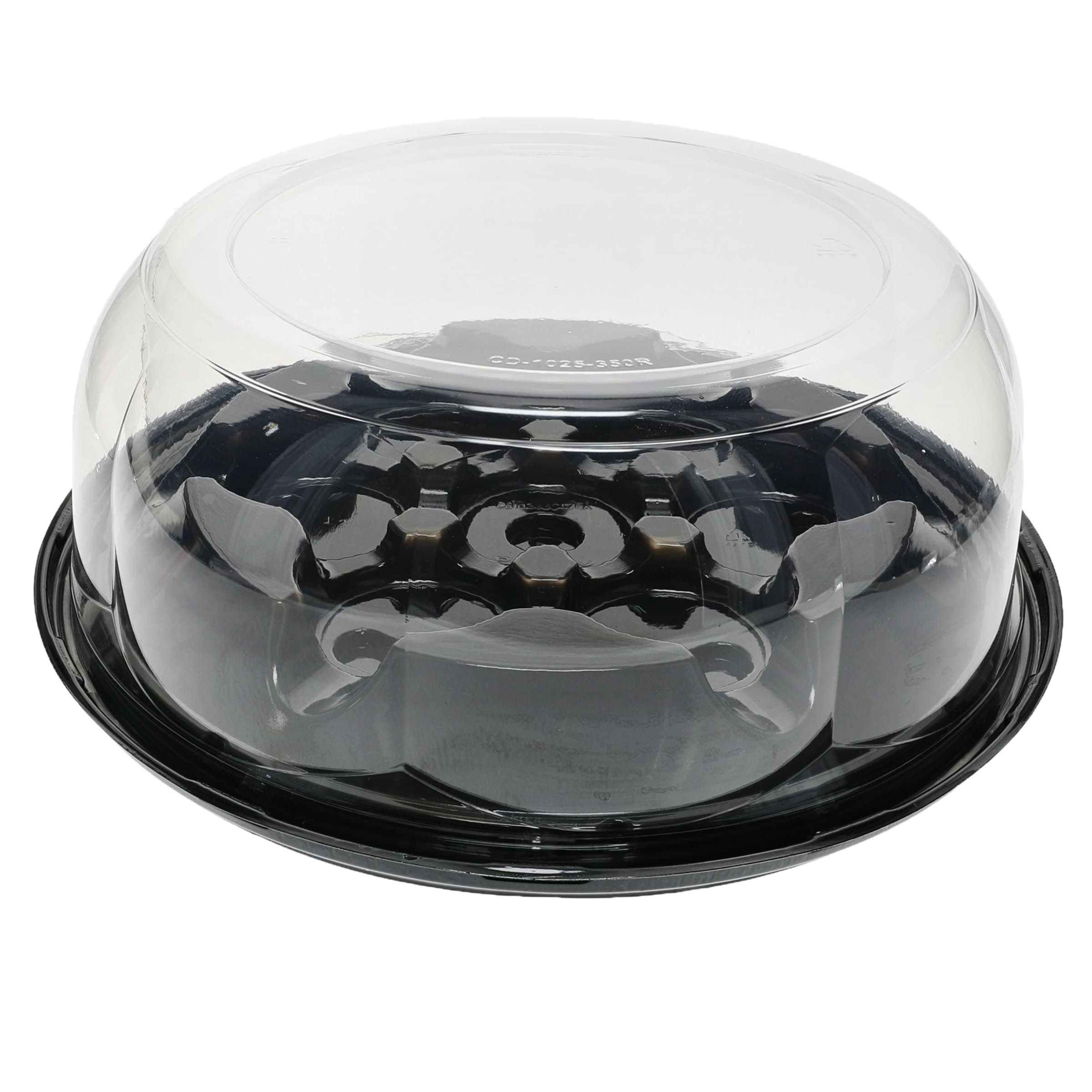 Cupcake Container & Lid Combo With Dome Lid 10.25X3.5 IN 7 Compartment PET Clear Black 110/Case