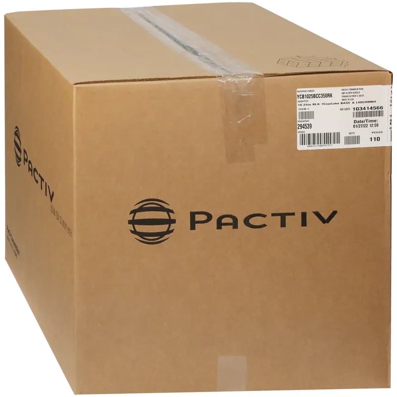 Cupcake Container & Lid Combo With Dome Lid 10.25X3.5 IN 7 Compartment PET Clear Black 110/Case