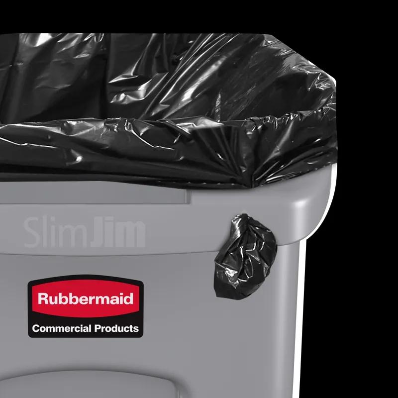 Slim Jim® Trash 1-Stream Trash Can 22X11X24.93 IN 16 GAL 64 QT Black Resin Venting Channels Slim 1/Each