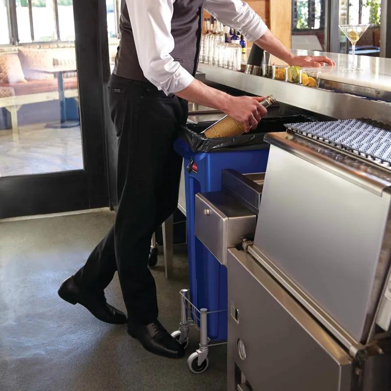 Slim Jim® Trash 1-Stream Trash Can 22X11X24.93 IN 16 GAL 64 QT Black Resin Venting Channels Slim 1/Each