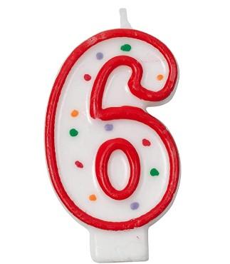 Number Candle #6 12/Pack