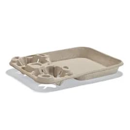 StrongHolder® Cup Carrier & Tray 14.88X11.5X2.06 IN 2 Compartment Molded Fiber Kraft For 8-44 OZ Without Handle 100/Case