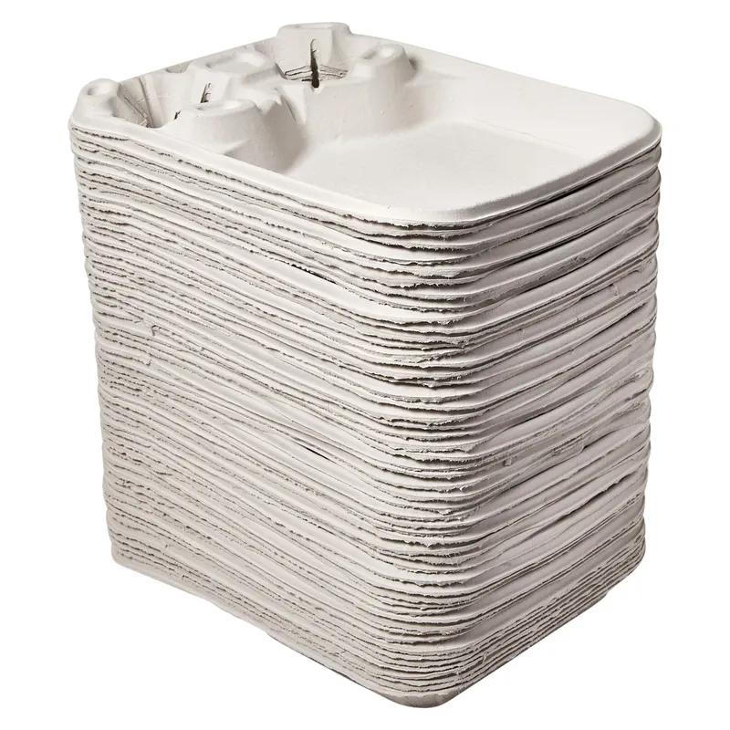 StrongHolder® Cup Carrier & Tray 14.88X11.5X2.06 IN 2 Compartment Molded Fiber Kraft For 8-44 OZ Without Handle 100/Case