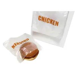 Chicken Bag 6.5X7+1.75 IN HDPE 0.5MIL Clear With Flip Top Closure FDA Compliant Portion Bag Saddlepack 2000/Case