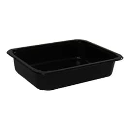 Take-Out Container Base 6.5X8.5X1.88 IN CPET Black Rectangle Oven Safe 390/Case