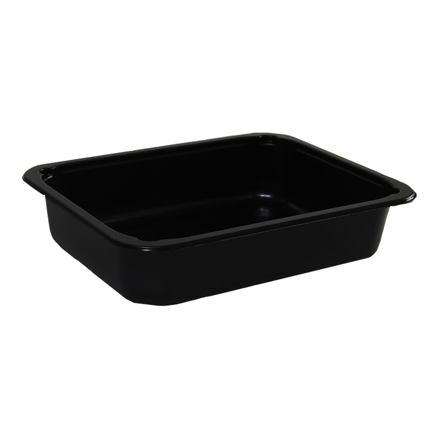 Take-Out Container Base 6.5X8.5X1.88 IN CPET Black Rectangle Oven Safe 390/Case