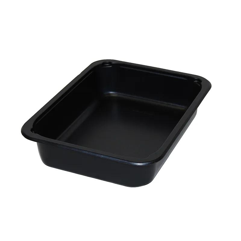 Take-Out Container Base 6.5X8.5X1.88 IN CPET Black Rectangle Oven Safe 390/Case