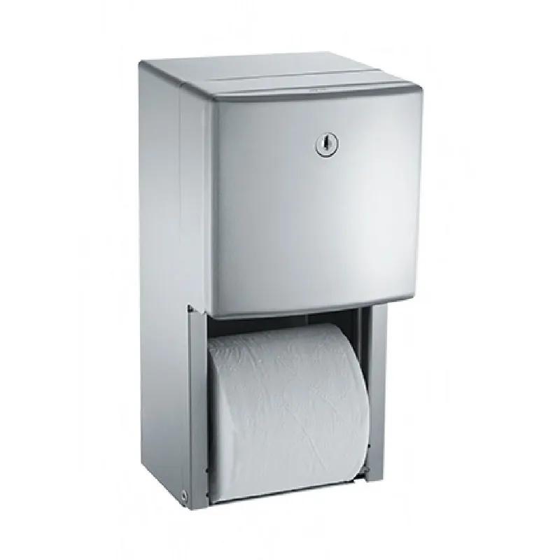 ROVAL™ Hide-A-Roll Toilet Paper Dispenser 6.06X12.13X6.5 IN Stainless Steel Surface Mount 2-Roll 1/Each
